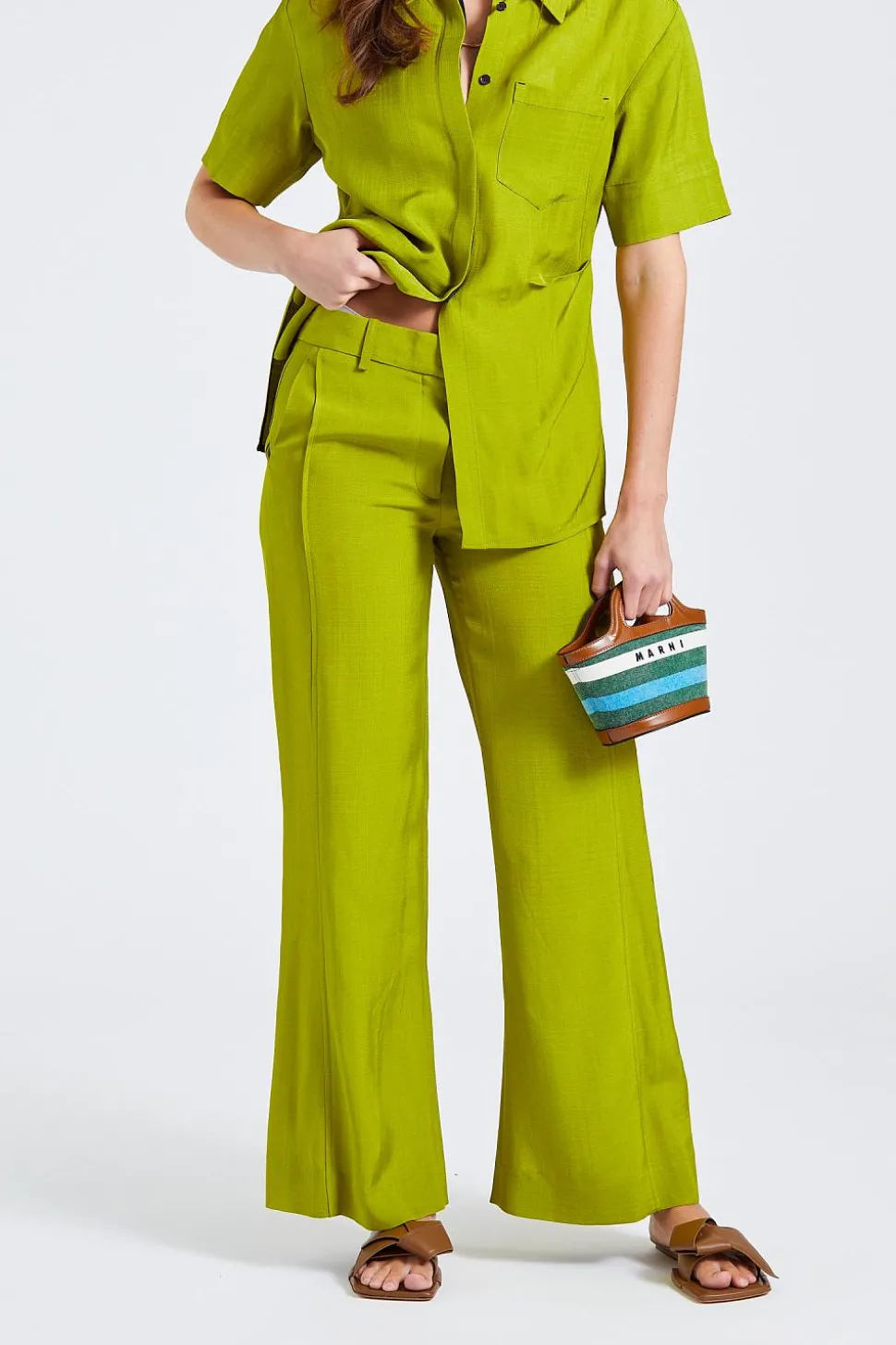 Sculptural Trouser Parrot Green