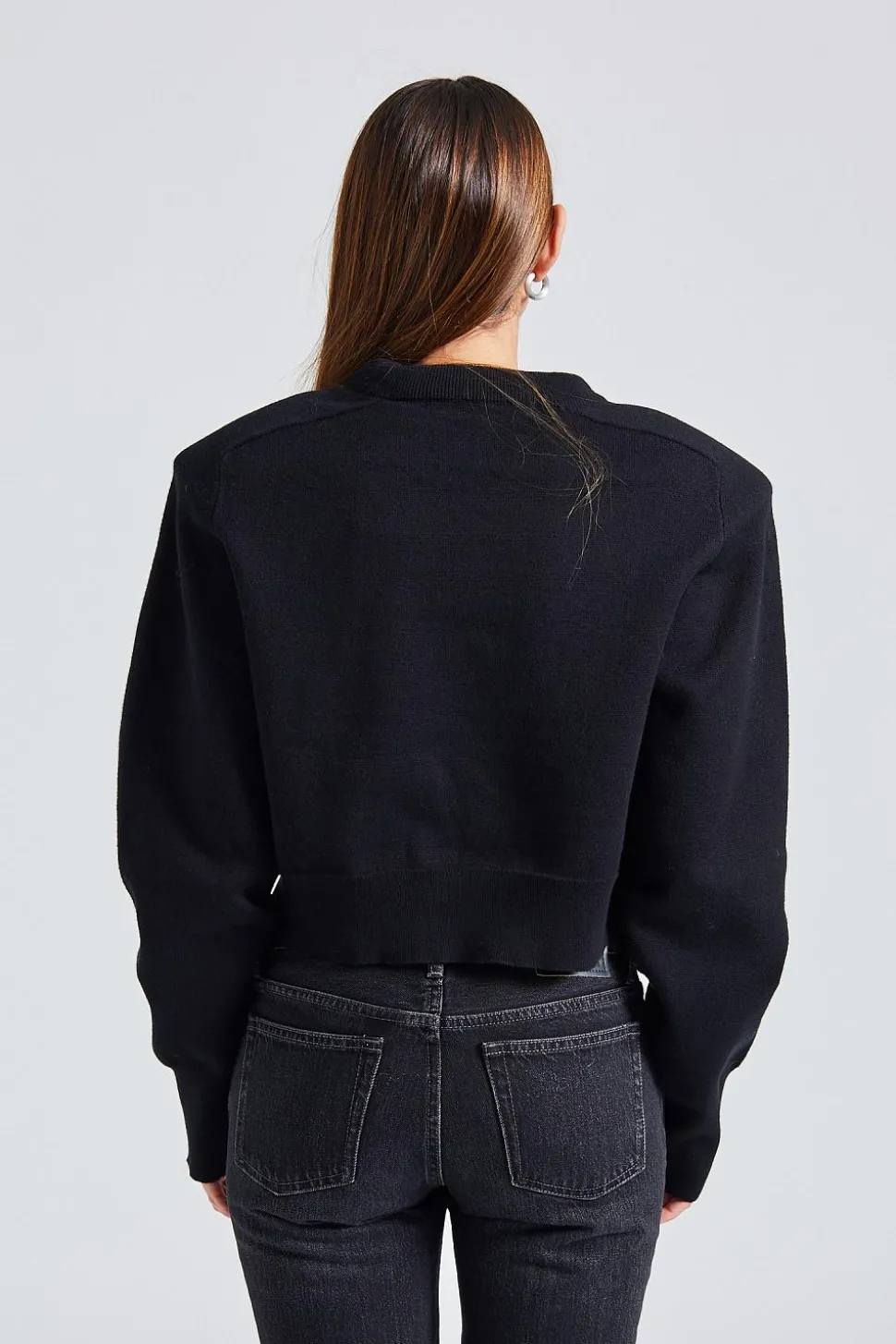 Sequin Logo Sweater Black