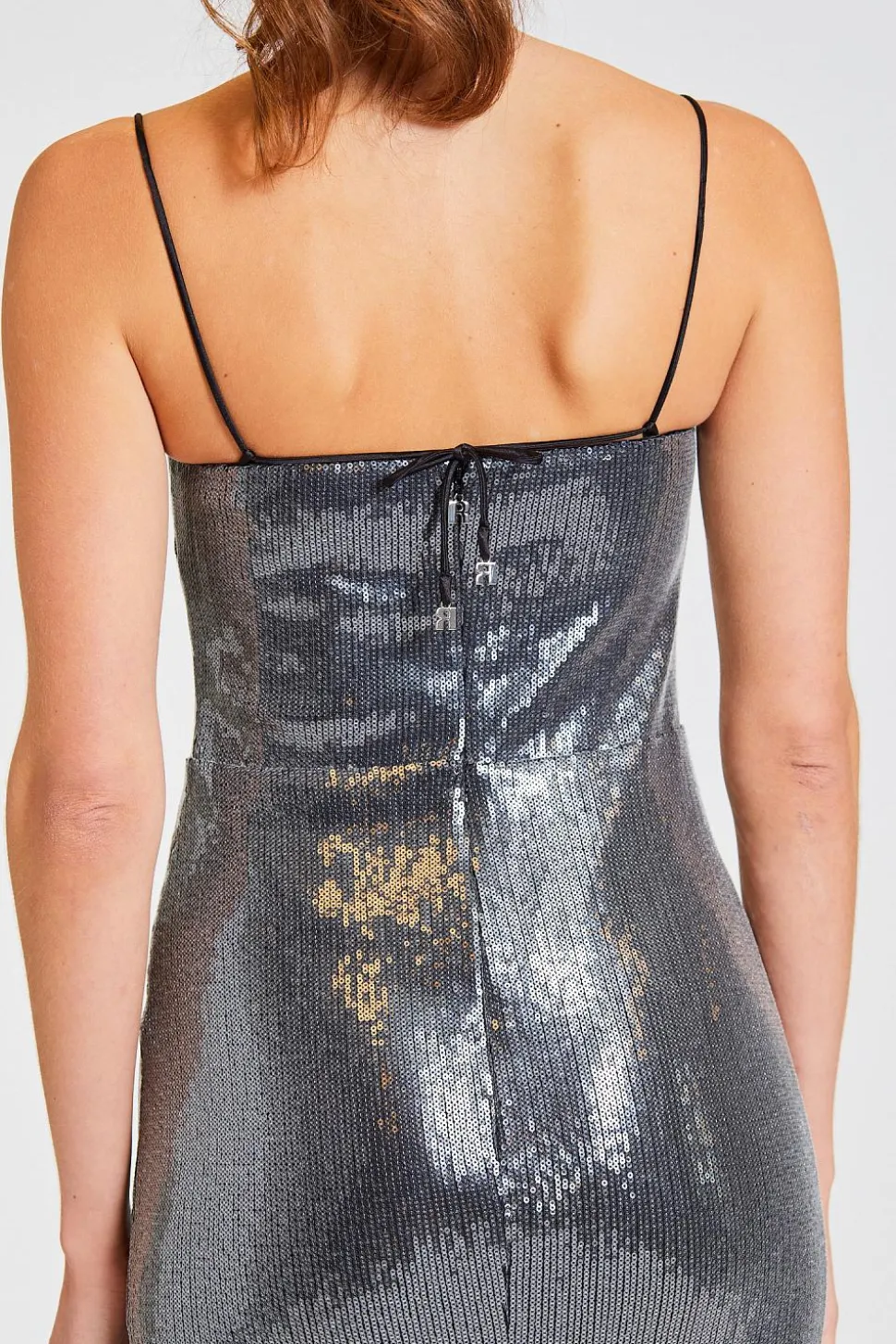 Sequin Maxi Slit Dress Black
