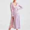 Sequin Midi Dress Sachet Pink