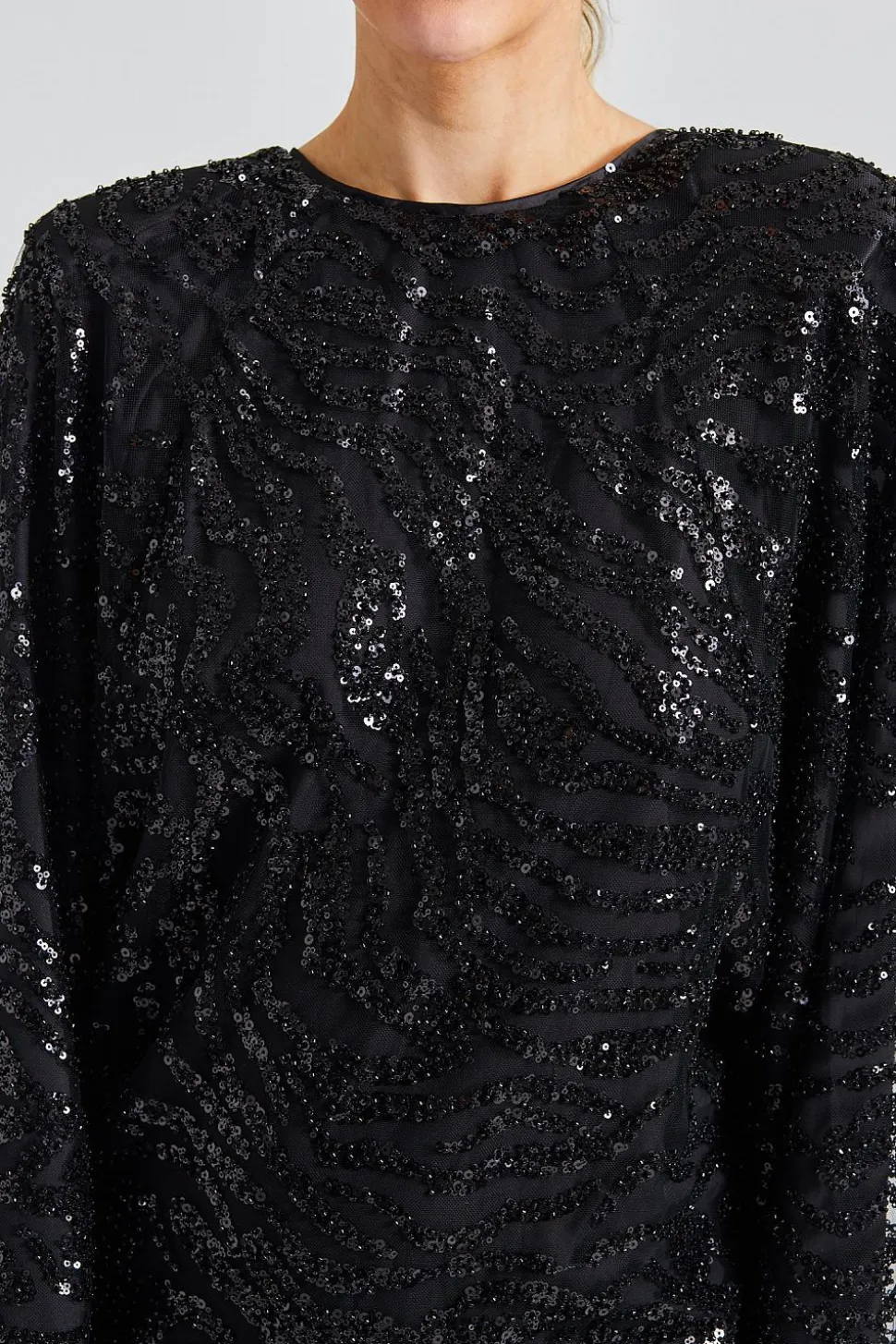 Sequins Low Back Dress Black Comb