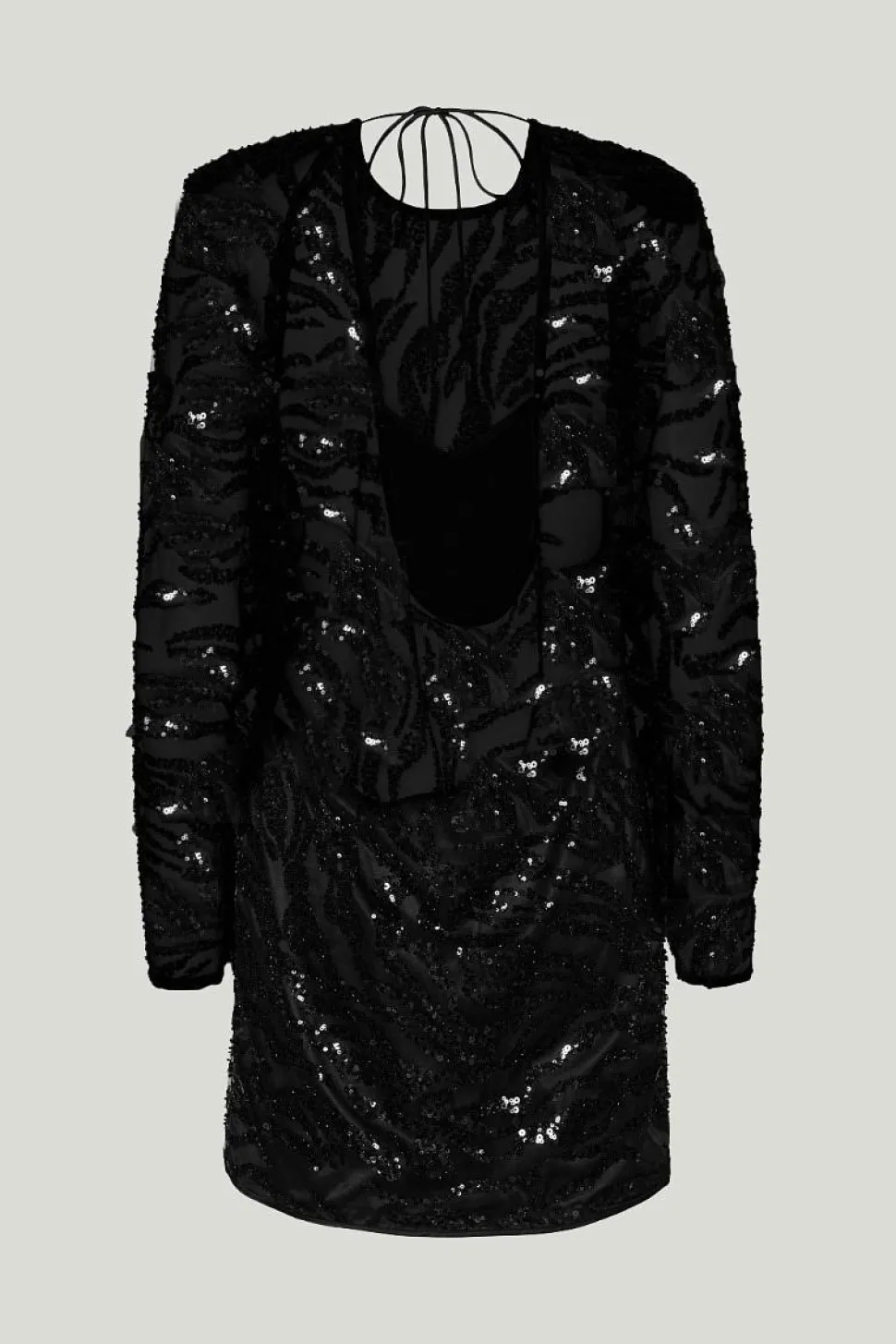 Sequins Low Back Dress Black Comb