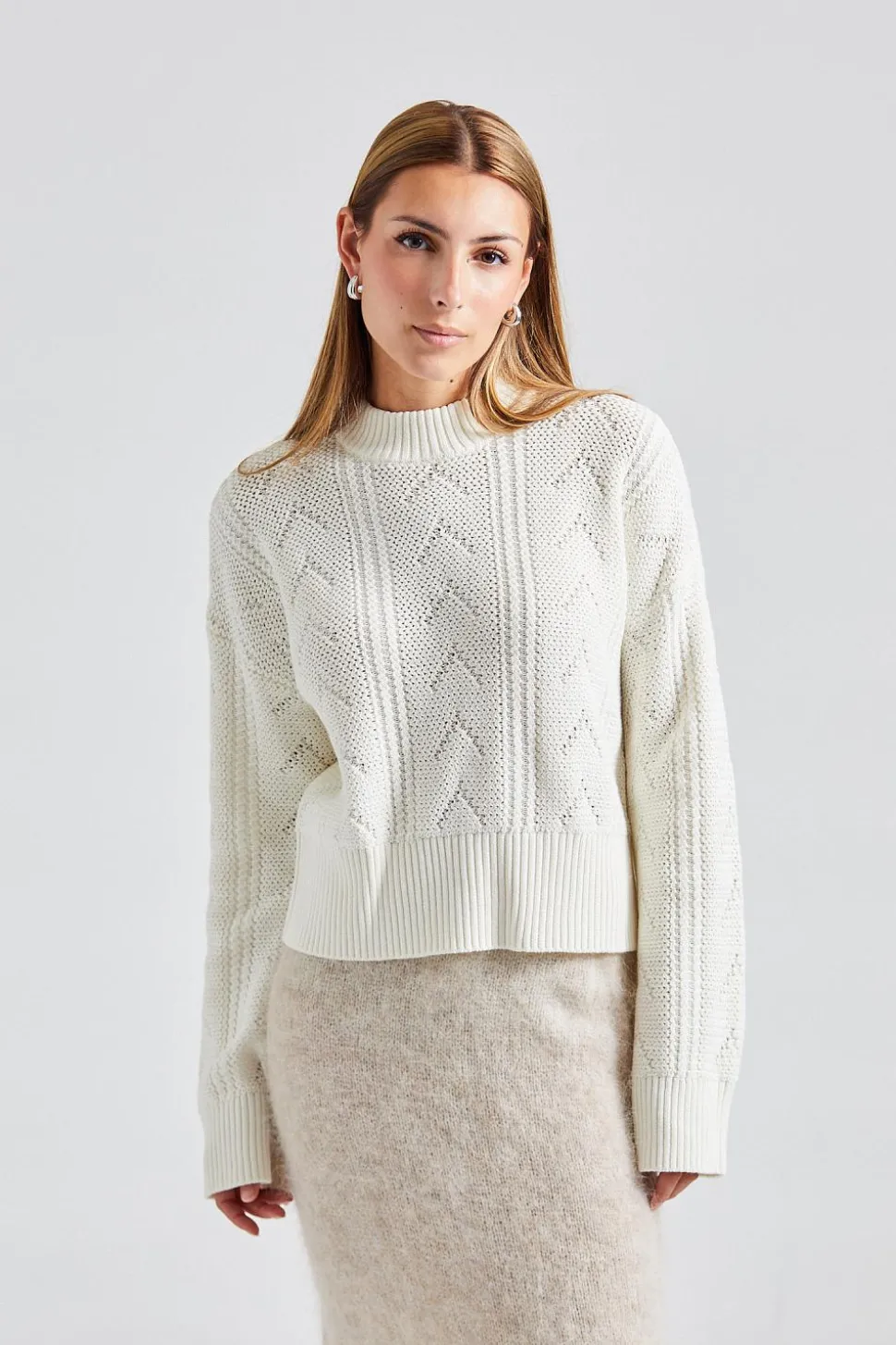 Serena Knit Sweater White