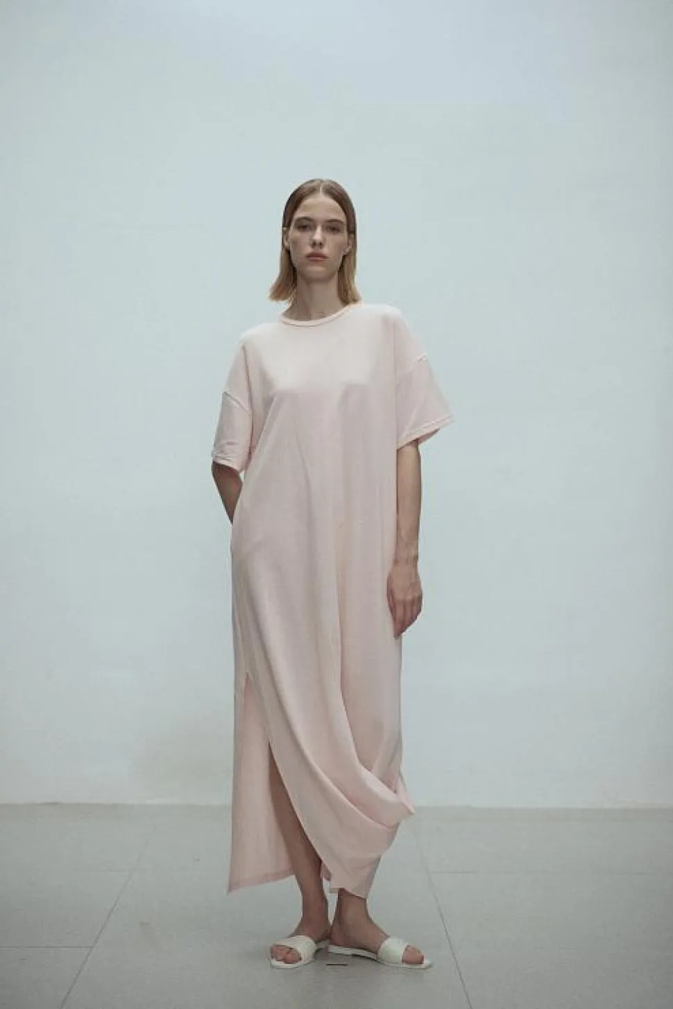 Shanti Draped Jersey Dress Pink
