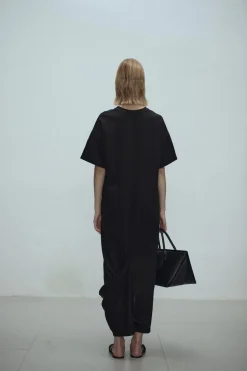 Shanti Draped Jersey Dress Black