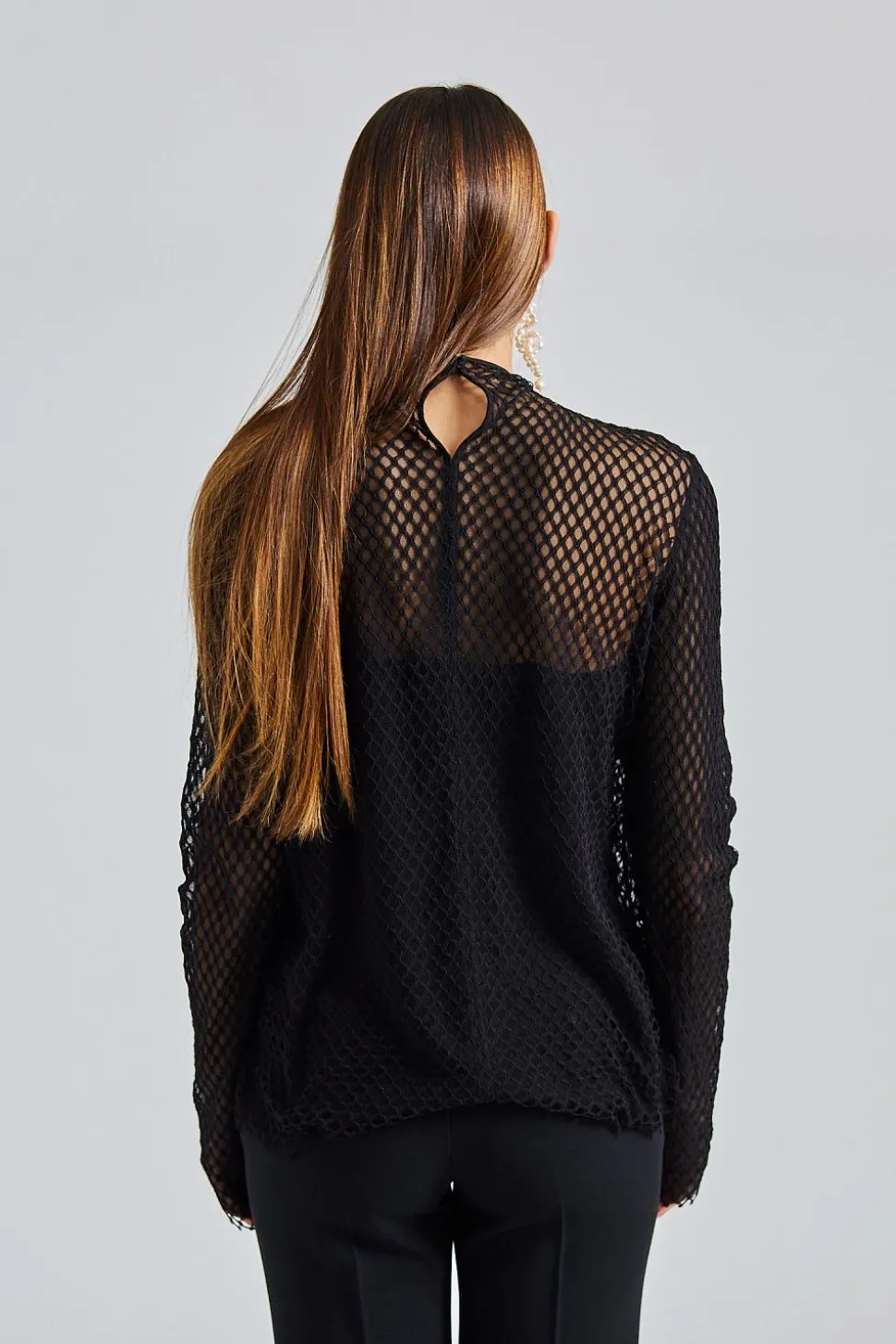 Sheer Lace Top Black