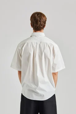 Short Sleeve Button-up Shirt White FN-MN-SHIR000742