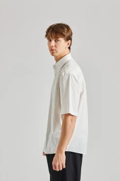 Short Sleeve Button-up Shirt White FN-MN-SHIR000742
