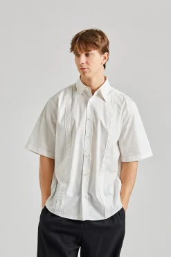 Short Sleeve Button-up Shirt White FN-MN-SHIR000742