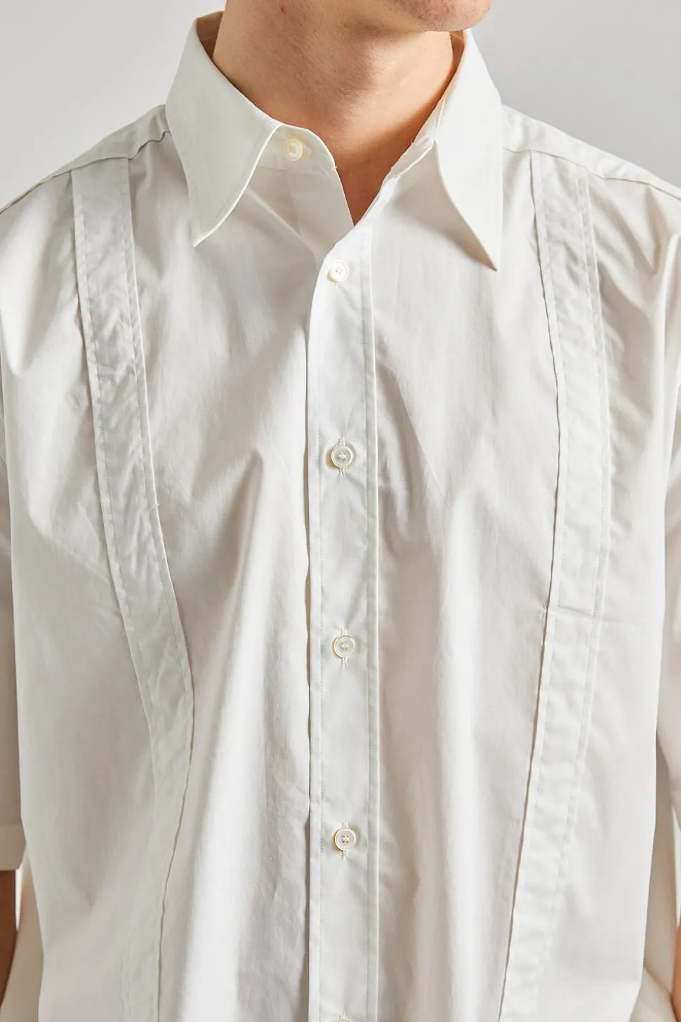 Short Sleeve Button-up Shirt White FN-MN-SHIR000742