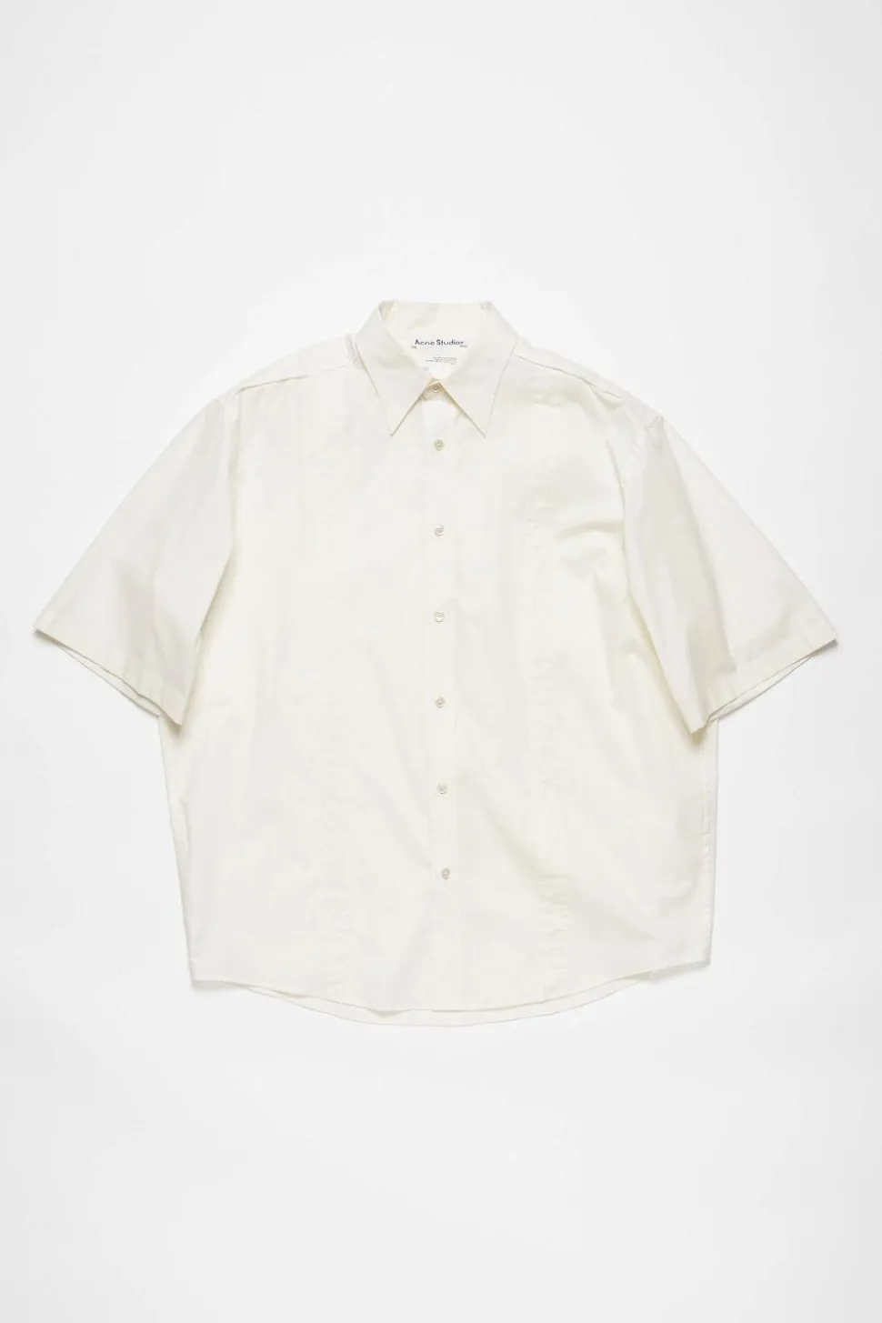 Short Sleeve Button-up Shirt White FN-MN-SHIR000742