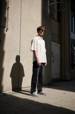 Short Sleeve Button-up Shirt White FN-MN-SHIR000742