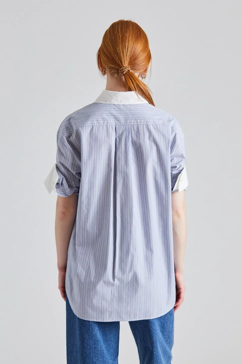 Short Sleeve Shirt Blue/White FN-WN-BLOU001135