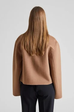 Short Wool Cashmere Jacket Dark Khaki