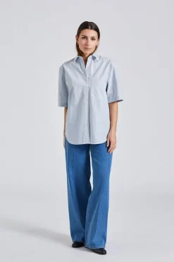 Short-sleeve Poplin Shirt Ice
