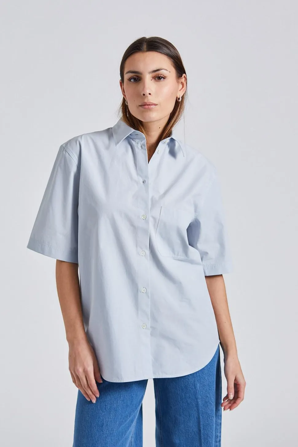 Short-sleeve Poplin Shirt Ice
