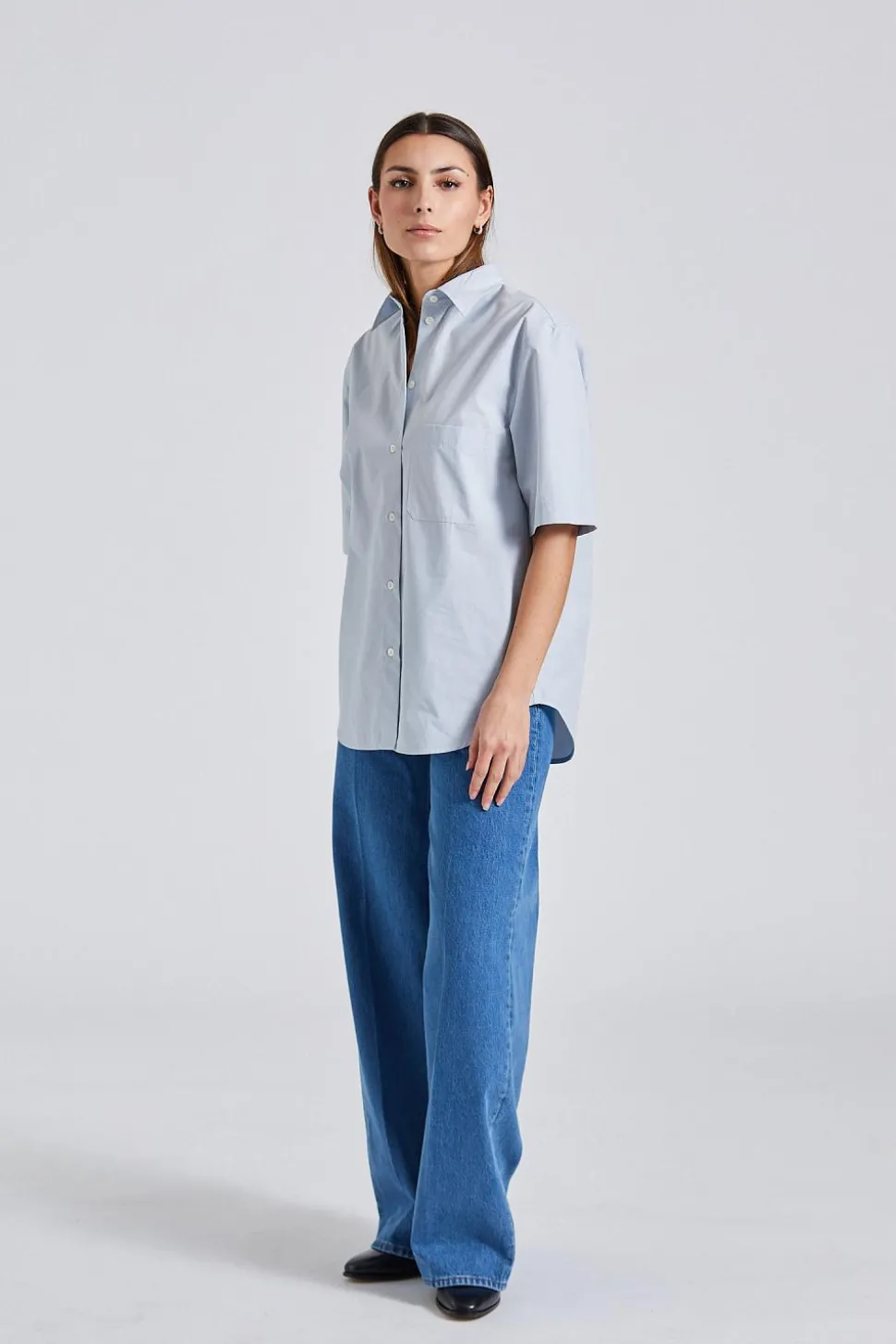 Short-sleeve Poplin Shirt Ice