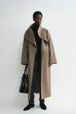 Signature Wool Cashmere Coat Oak Melange