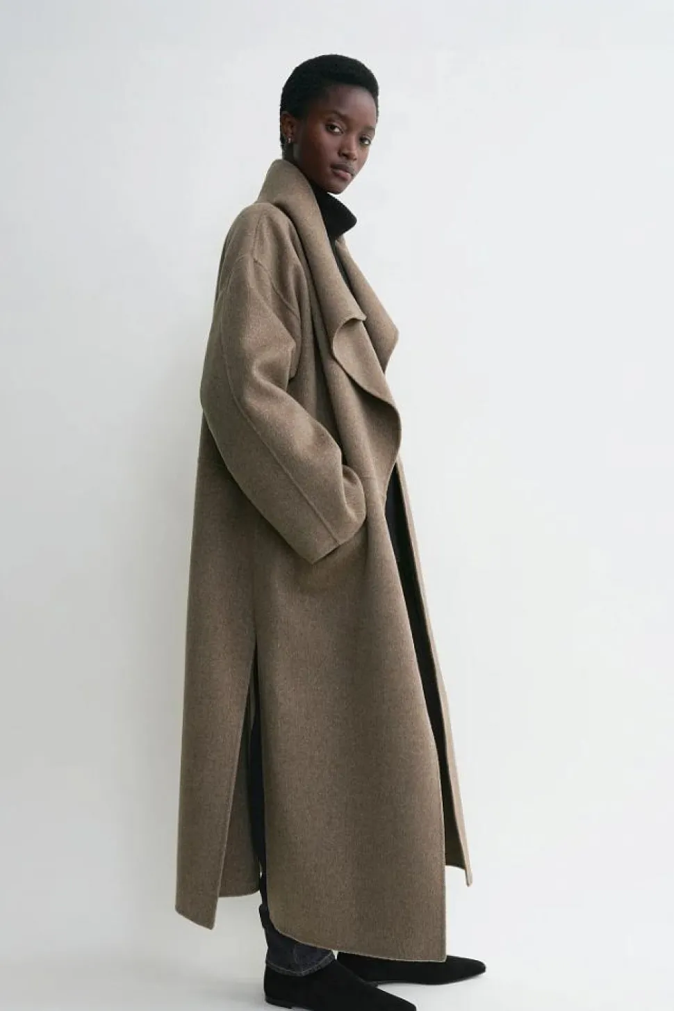 Signature Wool Cashmere Coat Oak Melange
