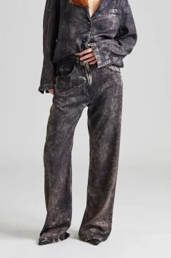 Single Breasted Printed Suit Black/Beige