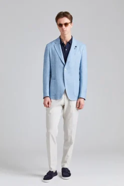 Single Breasted Roma Jacket Light Blue