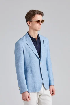 Single Breasted Roma Jacket Light Blue