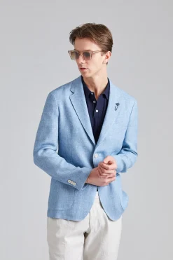 Single Breasted Roma Jacket Light Blue