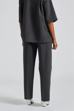 Single Pleat Trouser Steel Grey Melange