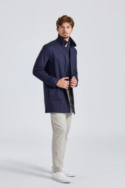 Sky Fall Coat Savile Navy Wool