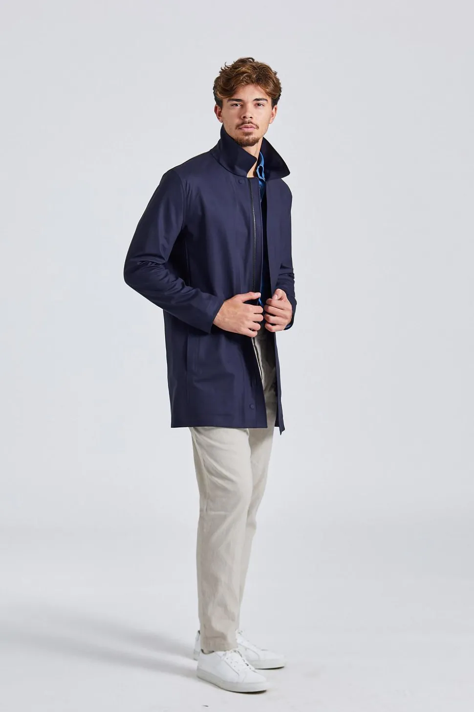 Sky Fall Coat Savile Navy Wool