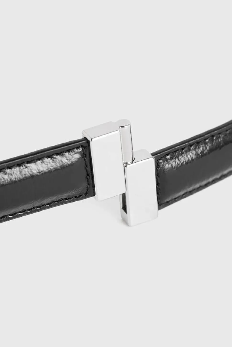 Slide Clasp Naplack-Leather belt Black