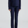 Slim Crepe Suit Trousers Navy