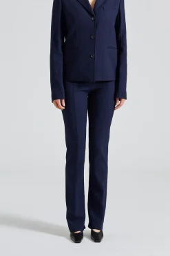 Slim Crepe Suit Trousers Navy