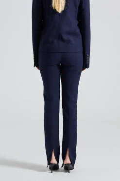 Slim Crepe Suit Trousers Navy