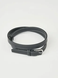 Slim Leather Belt Black
