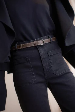 Slim Leather Belt Brown