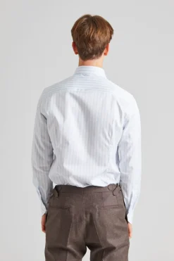Slimline Blue Striped Twill