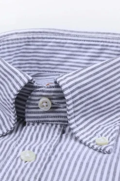 Slimline Casual Blue Stripe Oxford