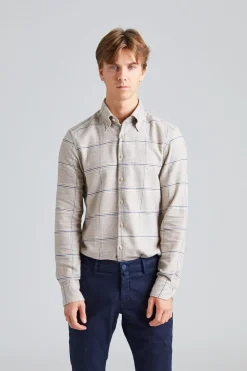 Slimline Flannel Beige Check
