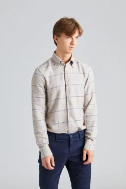 Slimline Flannel Beige Check
