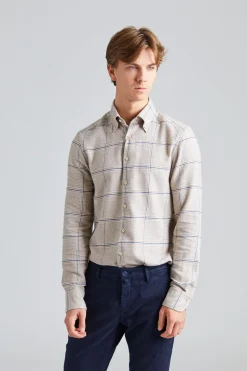 Slimline Flannel Beige Check