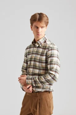 Slimline Flannel Green Check