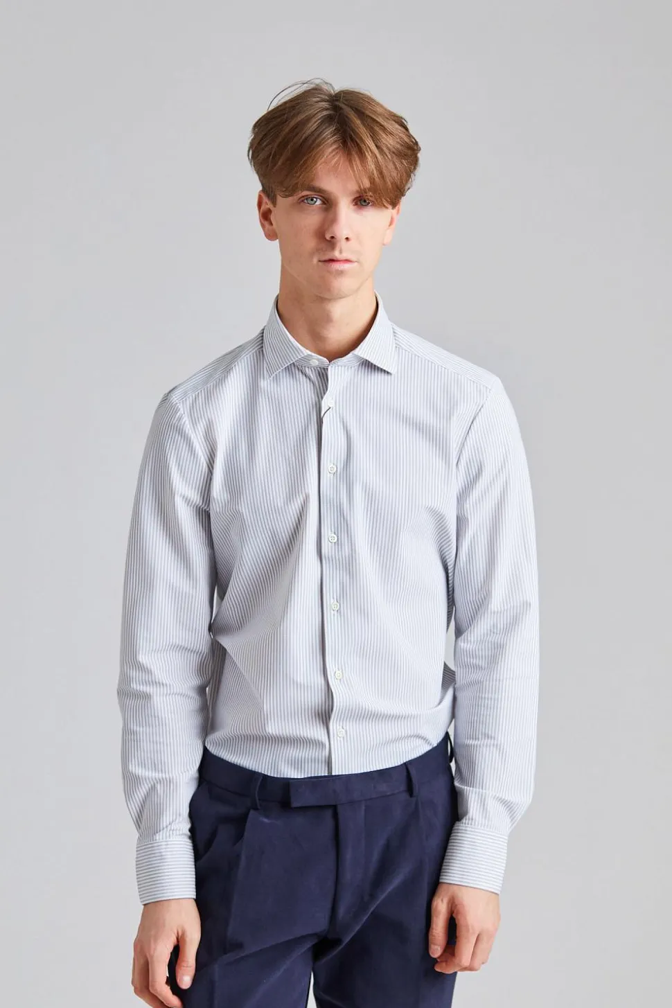 Slimline Jersey Light Grey Stripe
