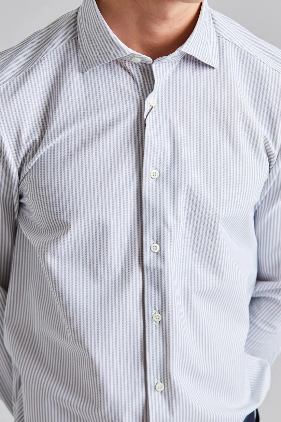 Slimline Jersey Light Grey Stripe
