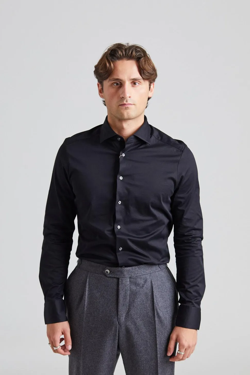 Slimline Jersey Shirt Black