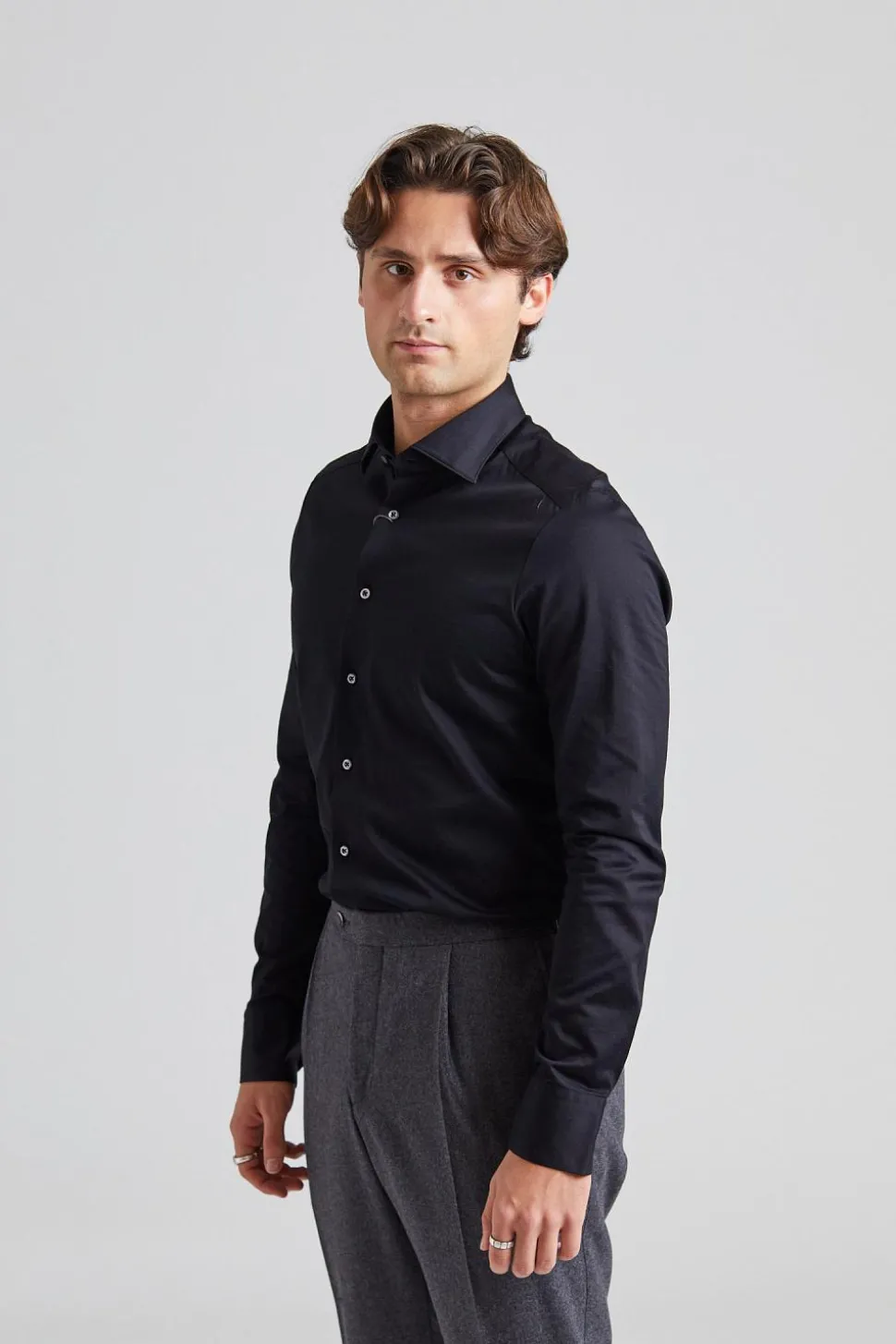 Slimline Jersey Shirt Black