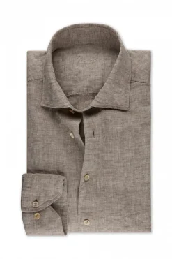 Slimline Linen Shirt Beige