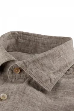 Slimline Linen Shirt Beige