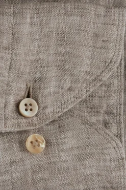 Slimline Linen Shirt Beige