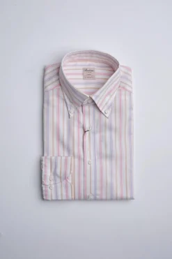Slimline Pink, Blue and Beige Stripe